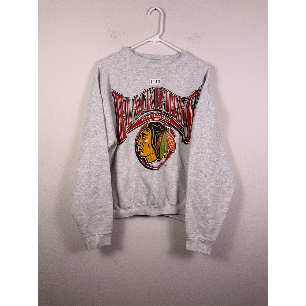 Vintage Chicago Blackhawks Logo 7 Sweatshirt Mens XL Gray NHL Hockey Made in USA